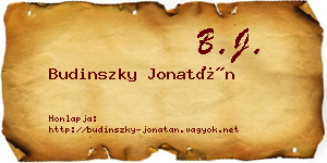 Budinszky Jonatán névjegykártya